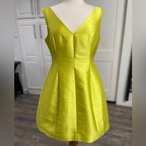 Kate Spade New York Citron/Chartreuse Silk Blend V-Neck Sheath Dress Size 12